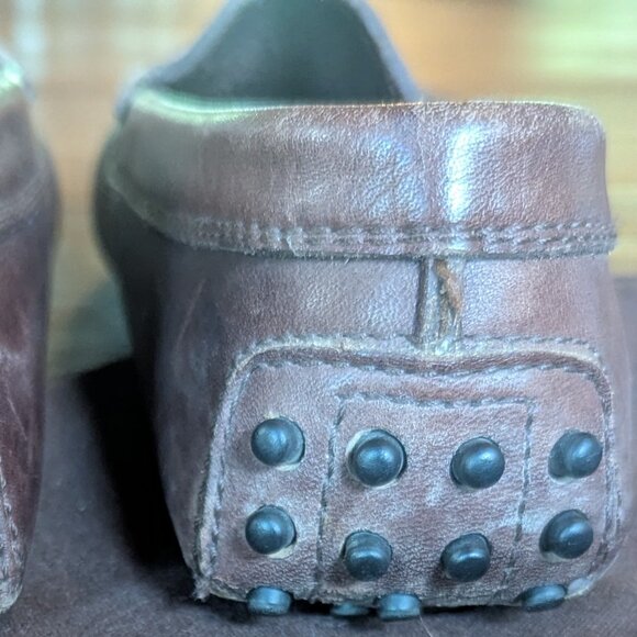 TOD'S Italian Leather Loafers 6.5 Brown Leather Driving Moc - Picture 4 of 10